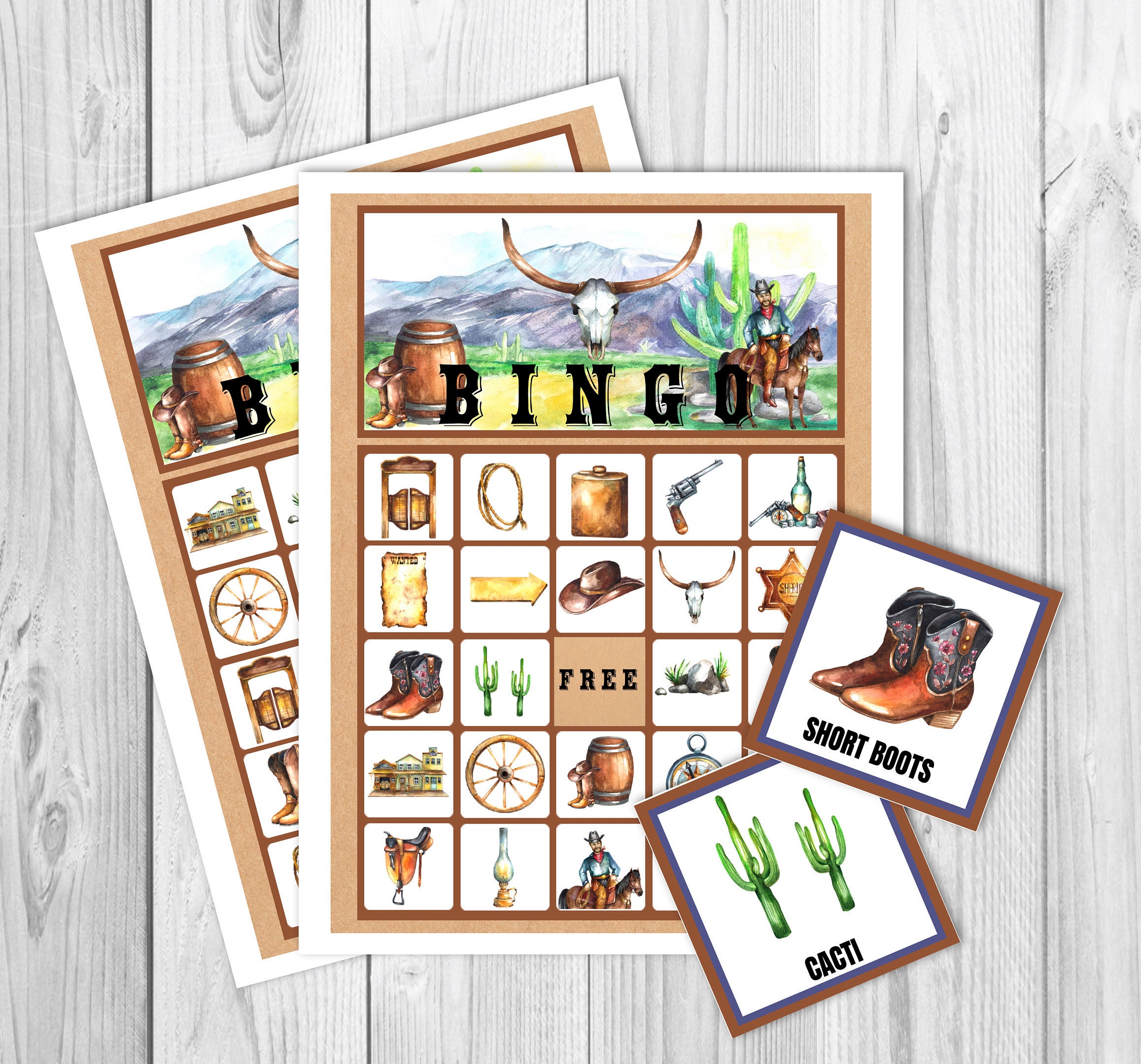 Wild West Cowboy Party Bingo Printable GameWestern Themed | Etsy