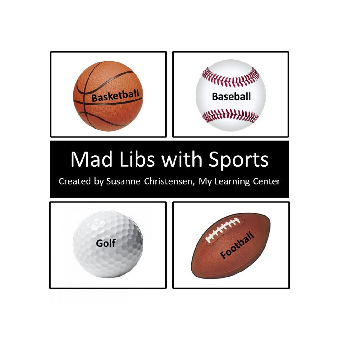 Mad Libs With Sports Basketball, Baseball, Golf, Football Digital ...