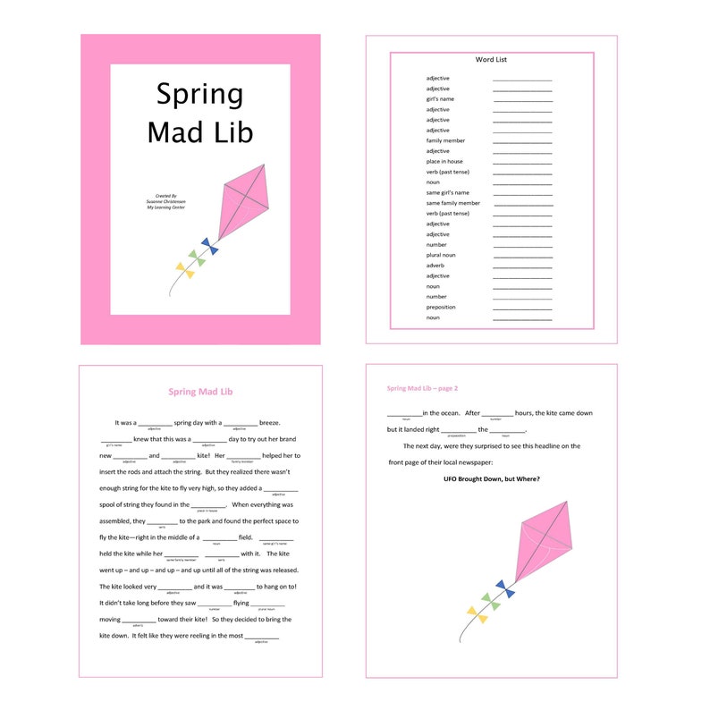 Mad Libs for All Seasons: Spring, Summer, Fall, Winter - Etsy