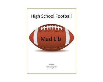 Football Mad Lib -- Digital Download