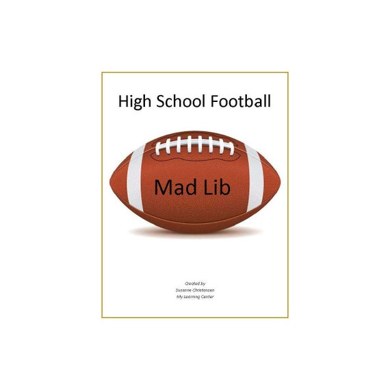 Football Mad Lib Digital Download - Etsy