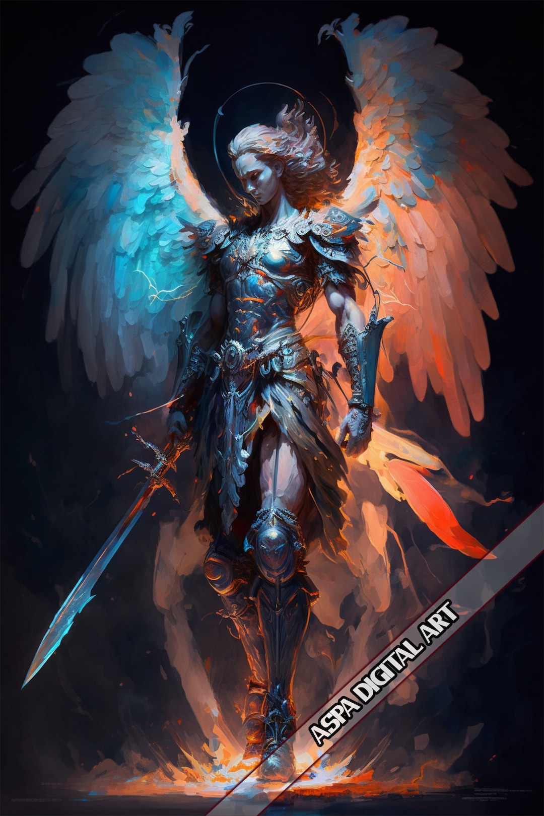 Archangel Michael Digital Print Wall Art Biblical Warrior - Etsy