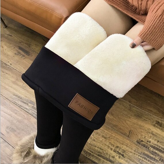 Cashmere Wool Leggings High Waist Warm Pants Winter Skinny Thick