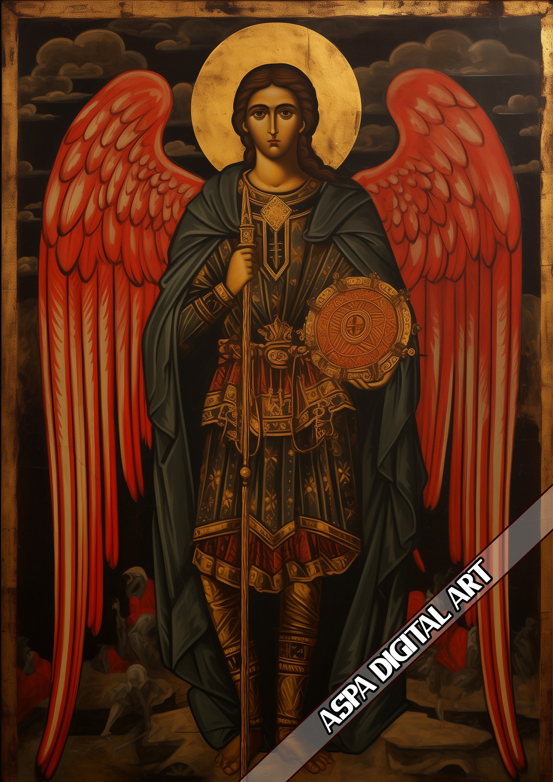 Amazing Digital Painting Archangel Michael Warrior Saint - Etsy