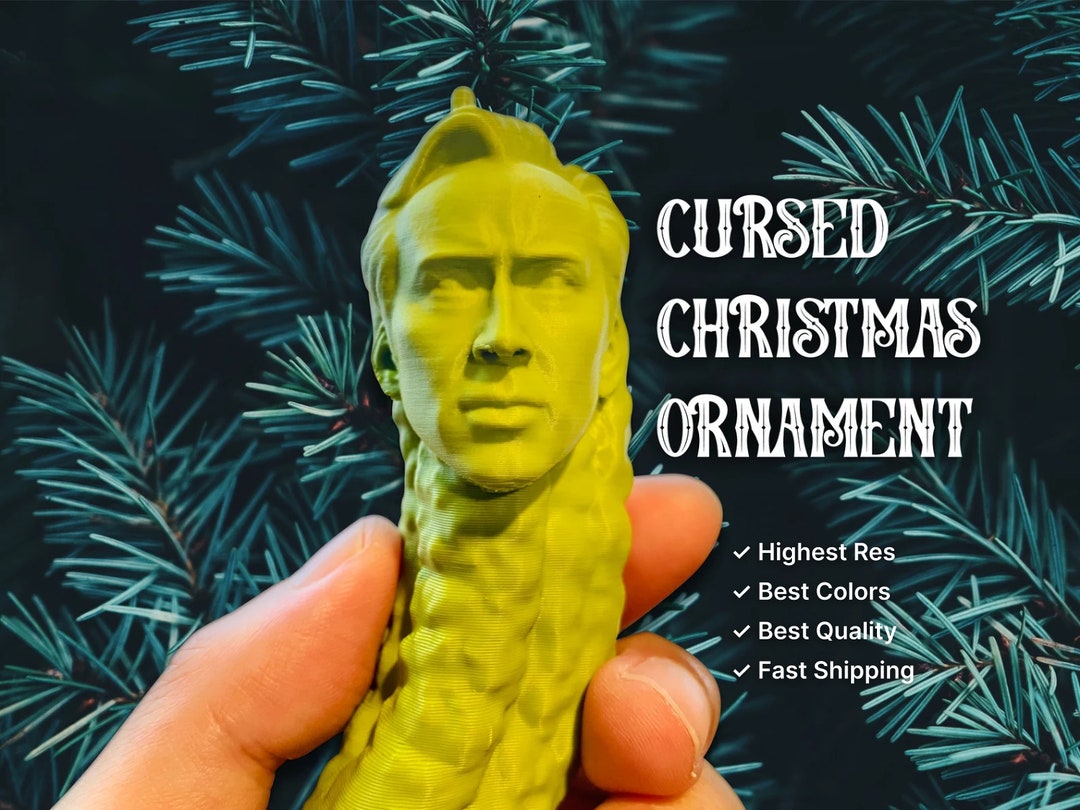 Picolas Cage Christmas Ornament Cursed Nicolas Etsy