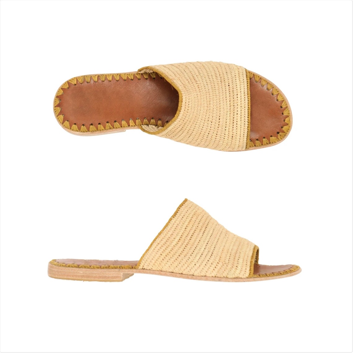 Raffia Sandals Flat Raffia Sandals Raffia Handmade Raffia Etsy