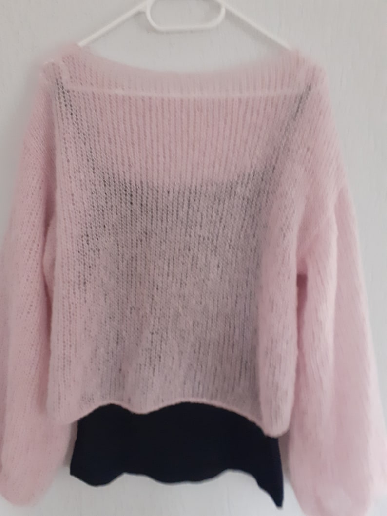 Spring sweater, size M, alpaca silk, 36 colors image 1
