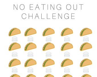 No Eating Out Challenge Printable - Etsy