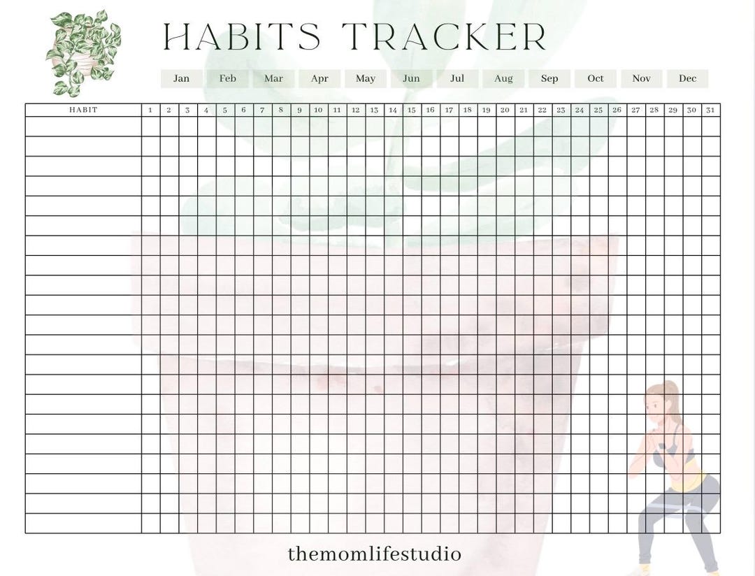 Habit Tracker| Routines| PDF| Digital Download|half Classic Size| A5 - Etsy
