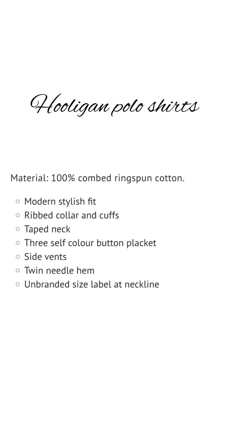 Hooligan polo shirts new up coming brand high quality embroidered logo and high quality materials used