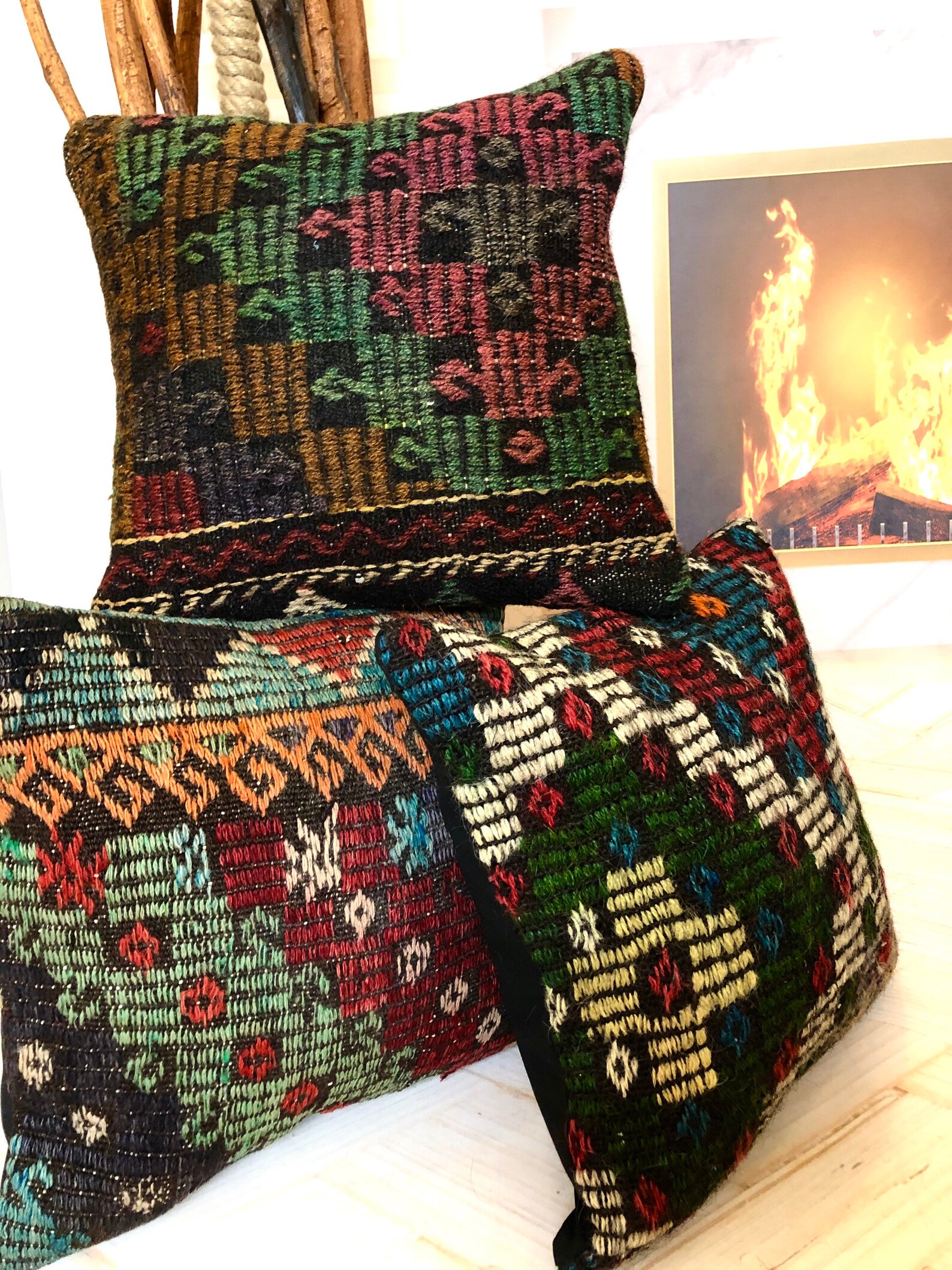 75 Pcs mix Kilim Pillow Cover Black Kilim Throw Pillow Etsy