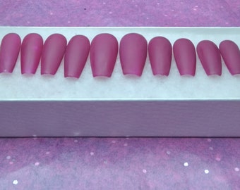 Matte dark purple nails