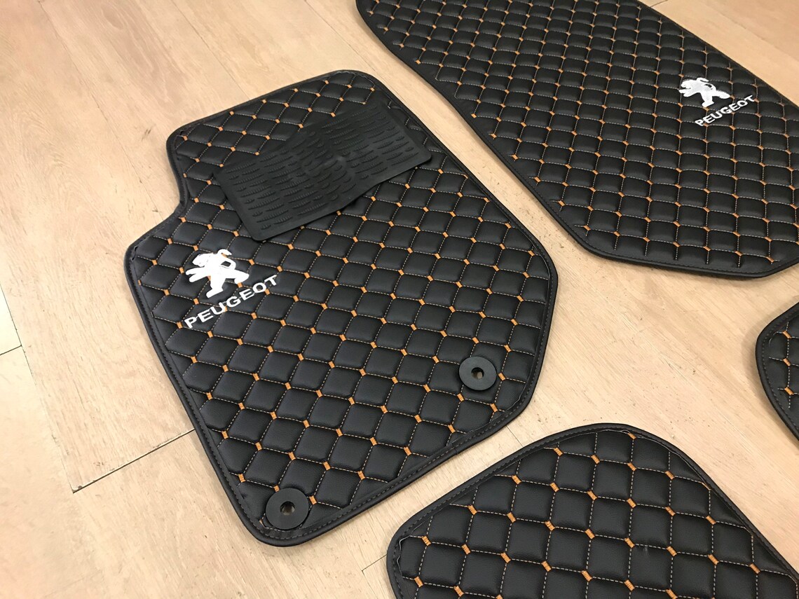 Leather Car Mats For Peugeot 208 2020 With Peugeot Logo 4 Etsy