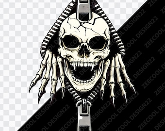 Skull Rip Open Zipper Shirt PNG, Skull Rip Open Shirt png, Skull  png, Ripped Skull png, Ripped png, Ripping Open Shirt png [ZC-37]