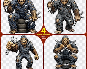 Repair Tools PNG, Bigfoot Mechanics PNG, Funny Mechanic Gorilla Png, Bigfoot shirt design, Bigfoot Png, Wrenches Png ,Tools Png-ZC-160