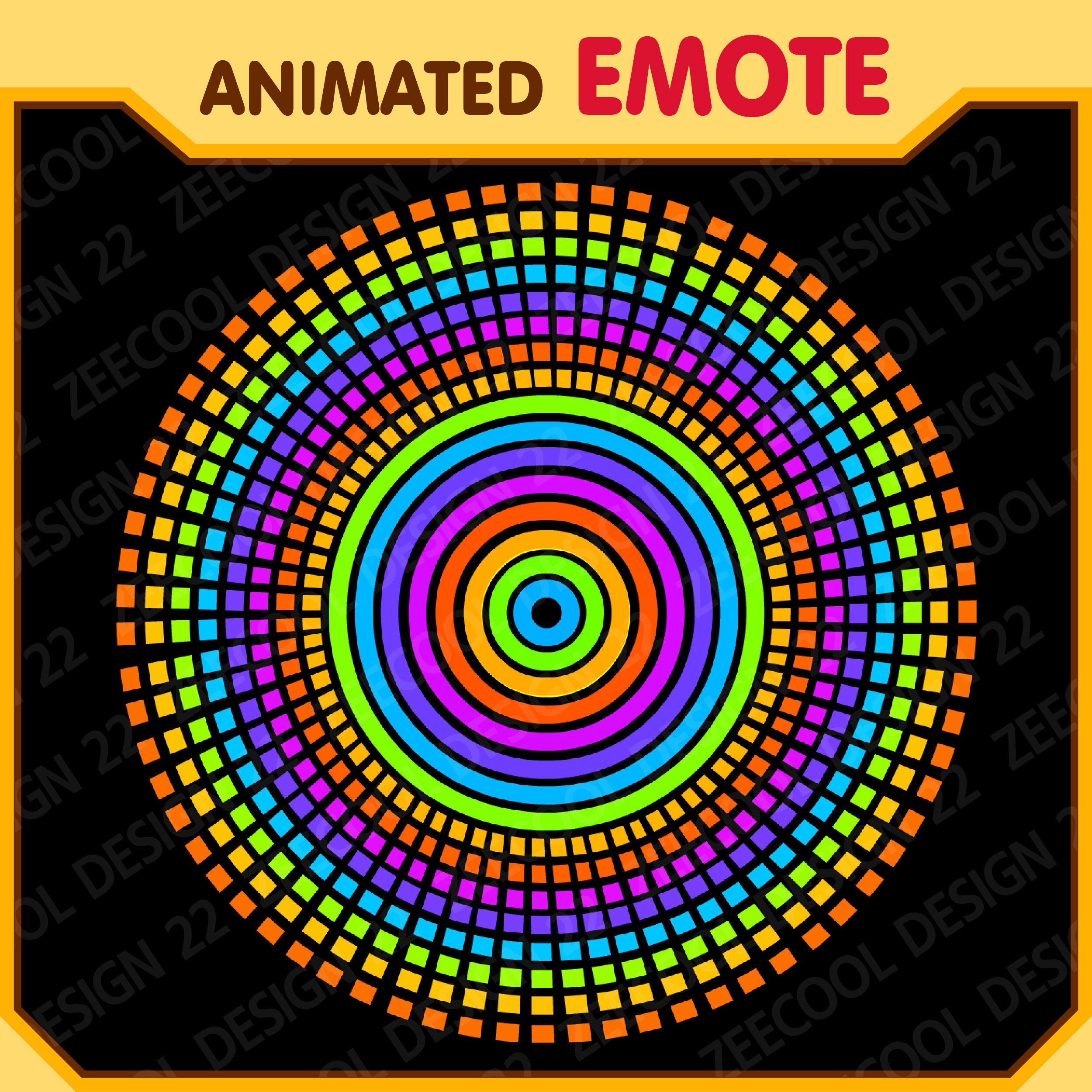 Animated Twitch Emote, Colourful Lights Animated Emotes, Music Emote