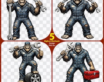 Bigfoot Mechanics PNG, Funny Mechanic Gorilla Png, Bigfoot shirt design, Repair Tool Png, Bigfoot Png, Wrenches Png ,Tools Png-ZC-159
