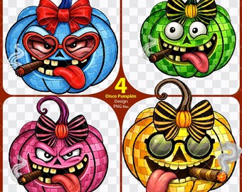 Disco Pumpkin PNG, Halloween Pumpkin png, Coquette Bow Halloween png, Spooky Season png, Halloween Shirt png, Pumpkin png, Fall Png [ZC-48]