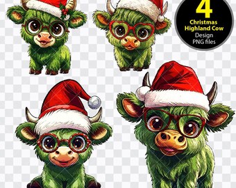 Christmas Highland Cow PNG, Christmas Movies png, Santa Claus, Xmas Holiday Shirt, Funny Green Guy Christmas png [ZC-12]