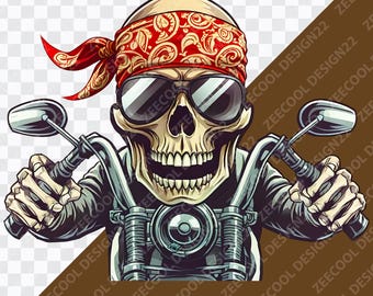 Czaszka motocyklowa PNG, Motocyklista png, Motocykl png, Motocyklista png, Koszulka motocyklisty png, Projekt koszulki z czaszką motocyklisty png [ZC-58]