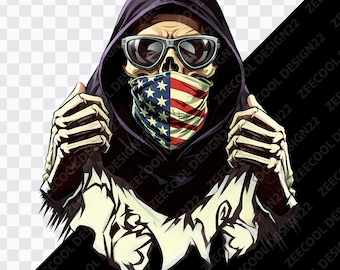 Tête de mort déchirure chemise PNG, tête de mort drapeau USA png, tête de mort déchiré png, png déchiré, déchirure chemise ouverte png, chemise ouverte png, tête de mort png [ZC-34]