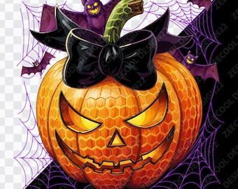Halloween Pumpkin PNG, Coquette Bow Halloween png, Spooky Season png, Halloween Shirt png, Pumpkin png, Fall Png [ZC-47]