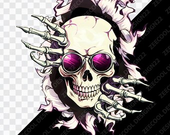 Skull Rip Open Shirt PNG, Skull  png, Ripped Skull png, Ripped png, Ripping Open Shirt png, Open Shirt png, Skull Middle Finge png [ZC-16]