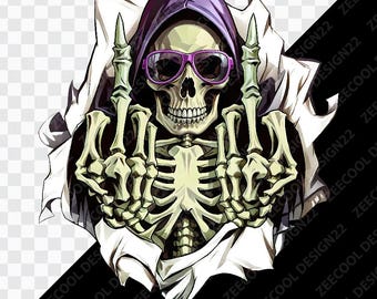 Skull Rip Open Shirt PNG, Skull Middle Finger png, Ripped Skull png, Ripped png, Ripping Open Shirt png, Open Shirt png [ZC-15]