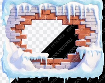 Noël 3D fissuré mur PNG, Trou 3D dans le mur fissuré png, Mur fissuré png, Trou dans le mur png, Arrière-plan transparent [ZC-92]