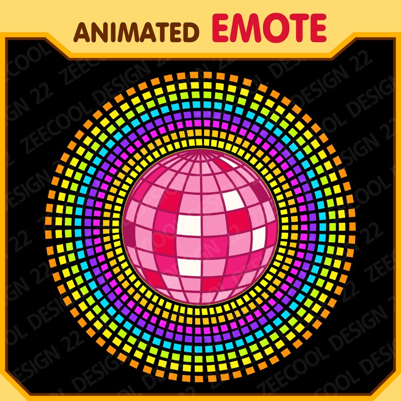 Animated Twitch Emote, Colourful Lights Animated Emotes, Music Emote