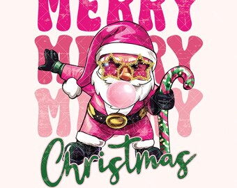 Fichier PNG rose joyeux Noël père Noël, dessins de Noël PNG, arbre de Noël T shirt Png, noeud de coquette de Noël Png [ZC-94]