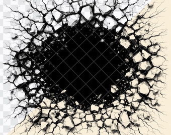 Mur fissuré 3D PNG, Trou 3D dans le mur fissuré png, Mur fissuré png Trou dans le mur png, Rupture de mur avec trou fissuré, Fond transparent [ZC-170]