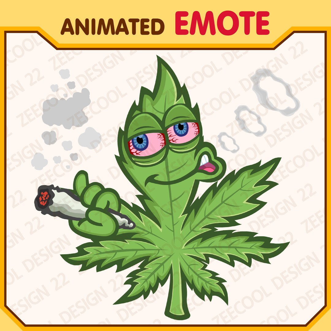 Animated Twitch Emote, Animated Weed Emote, Smoking Emote, Pot Leaf