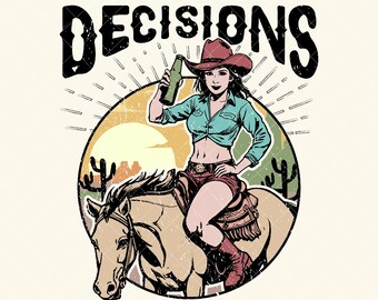 Funny western Design PNG, Vintage cowgirl graphic for sublimation and printing, Retro western t-shirt design, Cowgirl quote png [ZC-131]