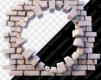 Mur fissuré 3D PNG, Trou 3D dans le mur fissuré png, Mur fissuré png, Trou dans le mur png, Arrière-plan transparent [ZC-103]