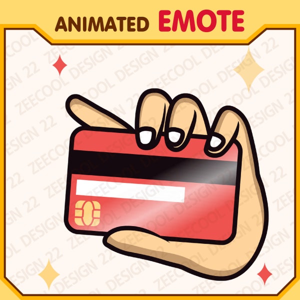 Animated Twitch Emote, Credit Card Emote, Animated Emote, Static Emote, For Streamers /Ready to Use (transparent) [AT-42]