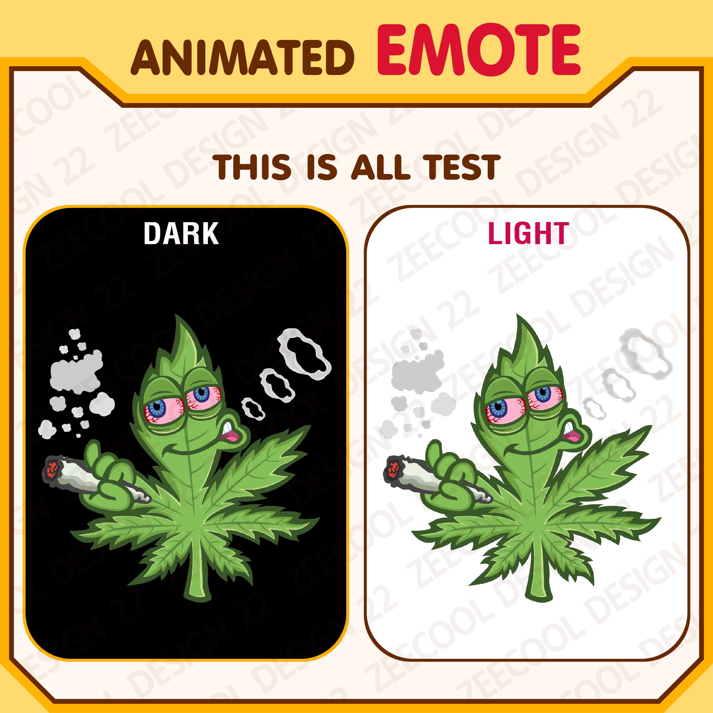 Animated Twitch Emote, Animated Weed Emote, Smoking Emote, Pot Leaf