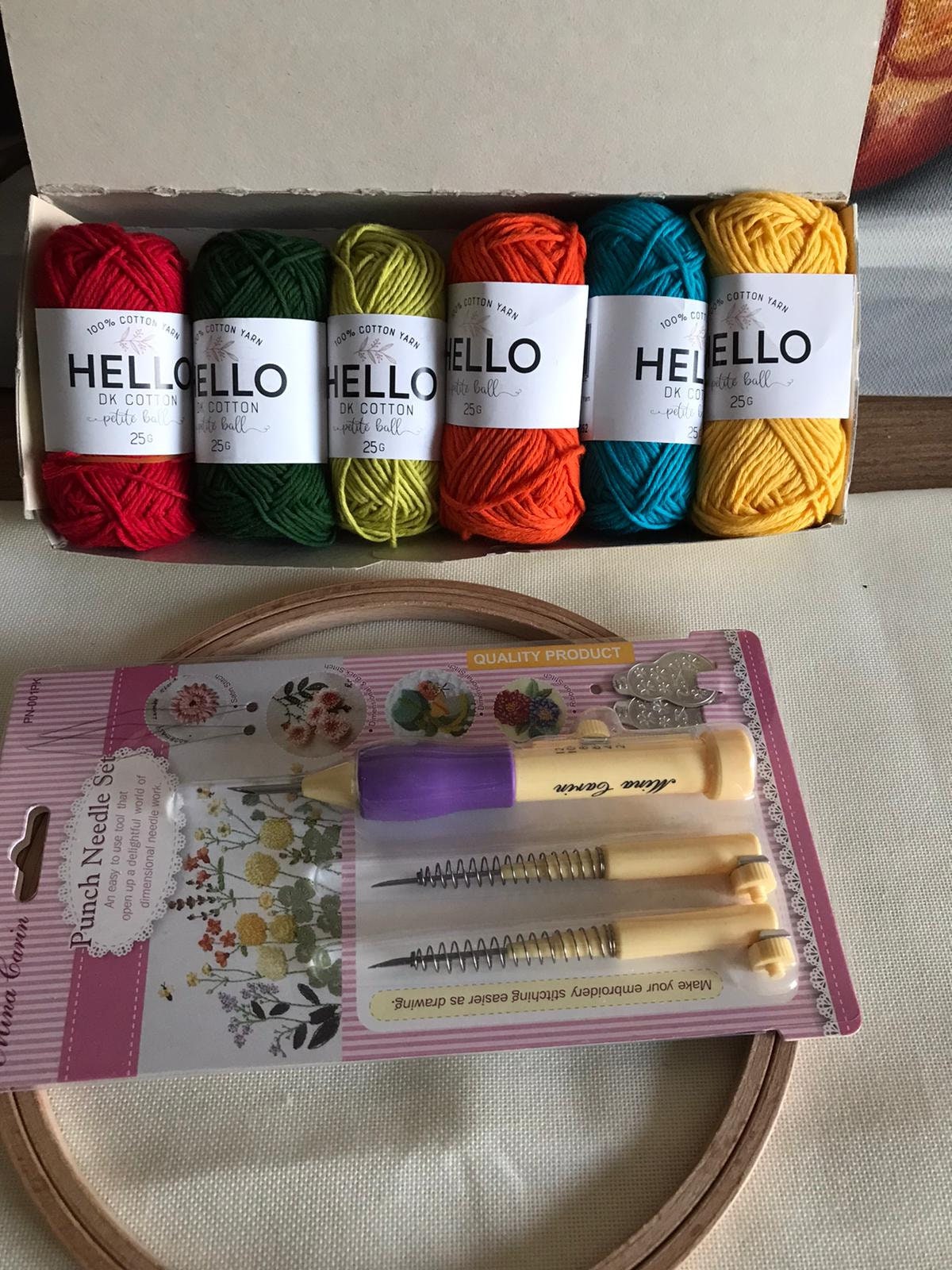 Punch Needle Kit for beginners 100 cotton yarn gift for Etsy