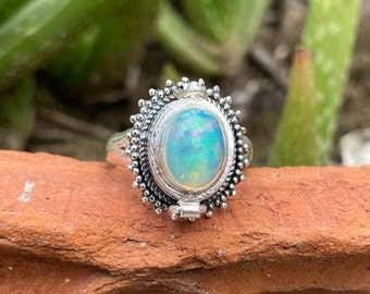 Ethiopian Opal Poison Ring, 925 Sterling Silver Plated Handmade Ring, Openable Poison Ring, Poison ring, Valentine Gift Poison Ring,Rings