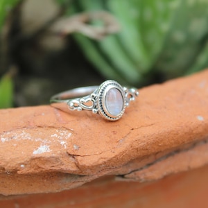 Christmas gift,Natural Moonstone Ring, 925 Sterling Silver Plated Handmade Ring, Handcarft Ring