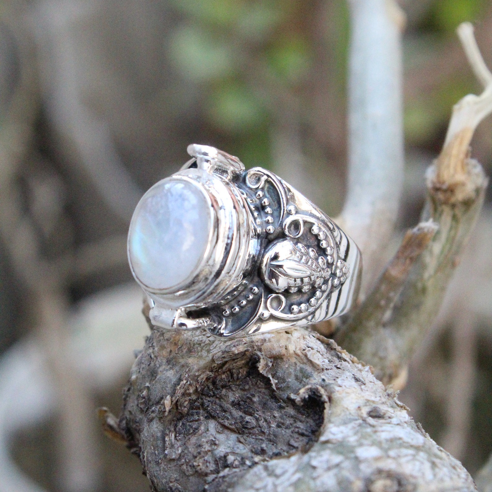 Mother Day Gift Natural Moonstone Ring 925 Sterling Silver - Etsy