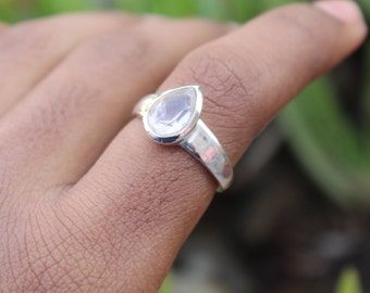 Beautiful Ring With Designer Boho Style With 925 Silver Plated And Natural Rose Quartz Stone For Valentine Gift And Daily Or Party Wear Ring