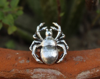 Spider ring handmade animal modern anniversary dainty unisex men women beautiful jewelry gift for her 925 Sterling Silver Plated