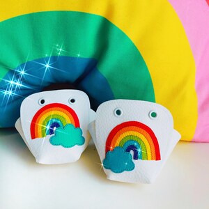 Protectores de dedos para patines | arcoiris blanco