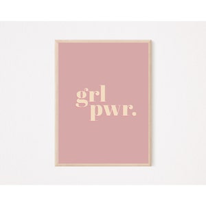 Girl Power / GRL POWER /Impresión Digital / Adolescentes / Niños / Dormitorio / Vestidor / Impresiones / A4