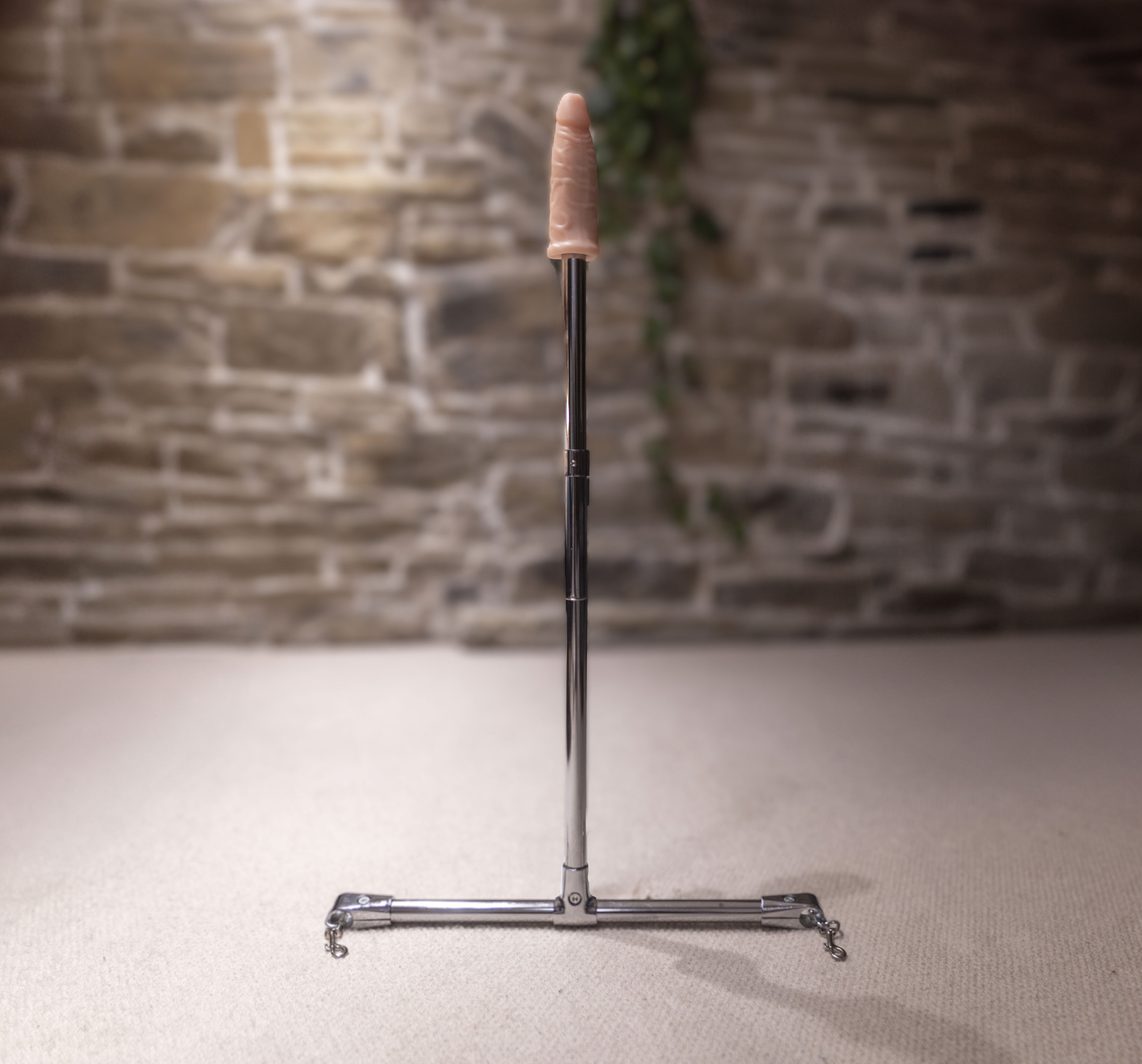 One Bar Prison Spreader Bar With Height Adjustable Dildo BDSM Bondage 