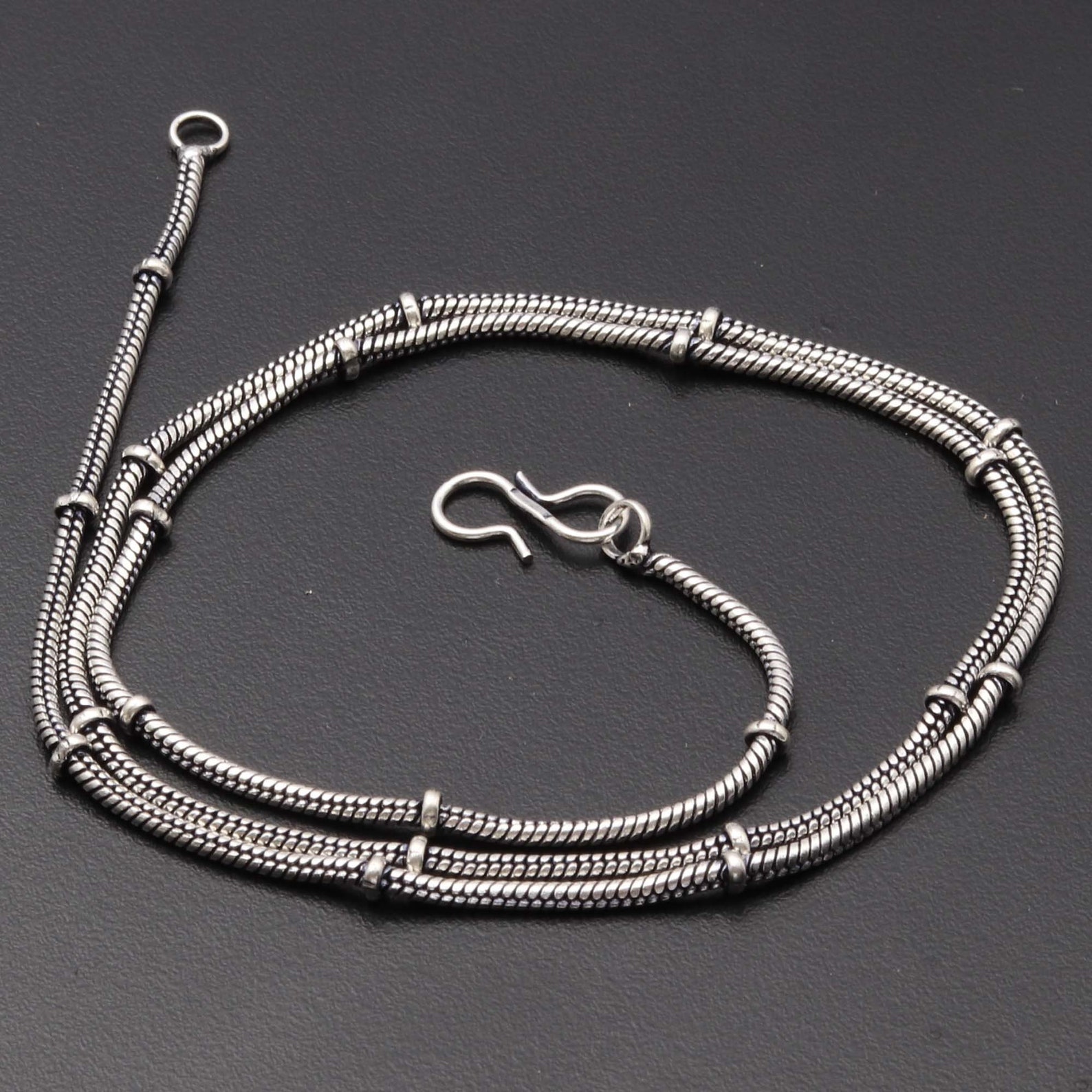 Silver Oxidized Chain 20 Inch handmade 925 Sterling Silver Etsy