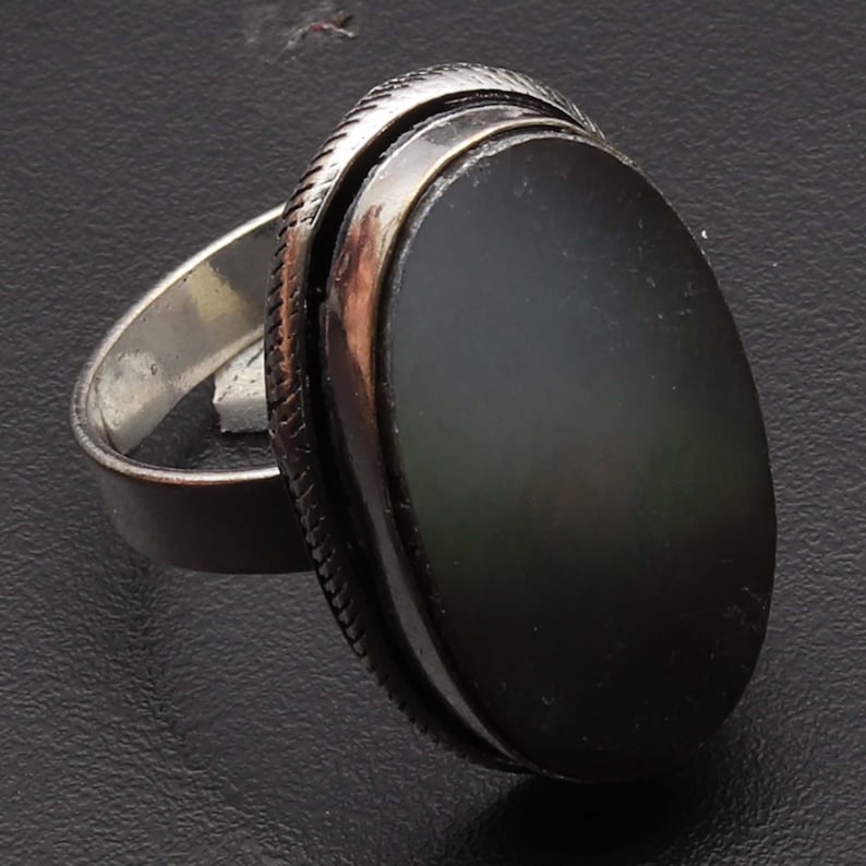 Mother of Pearl Gemstone Handmade 925 Sterling Silver Plated Ring Size 8.5 US Jewelry Best Gift MS195