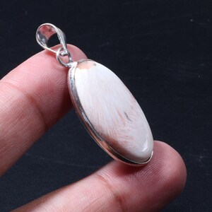 Scolecite Pendant 925 Sterling Silver Pendant, Scolecite Gemstone jewelry Handmade jewelry  best gift for mom Best Gift For Her AA 750