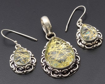 Orecchini in calcedonio prehnite naturale, pendenti in